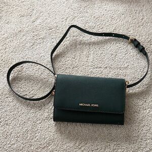 Michael Kors Dark Green Crossbody Bag